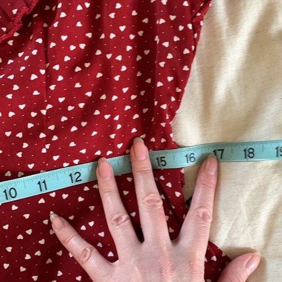 Shein burgundy white heart print dress L - Picture 14 of 14